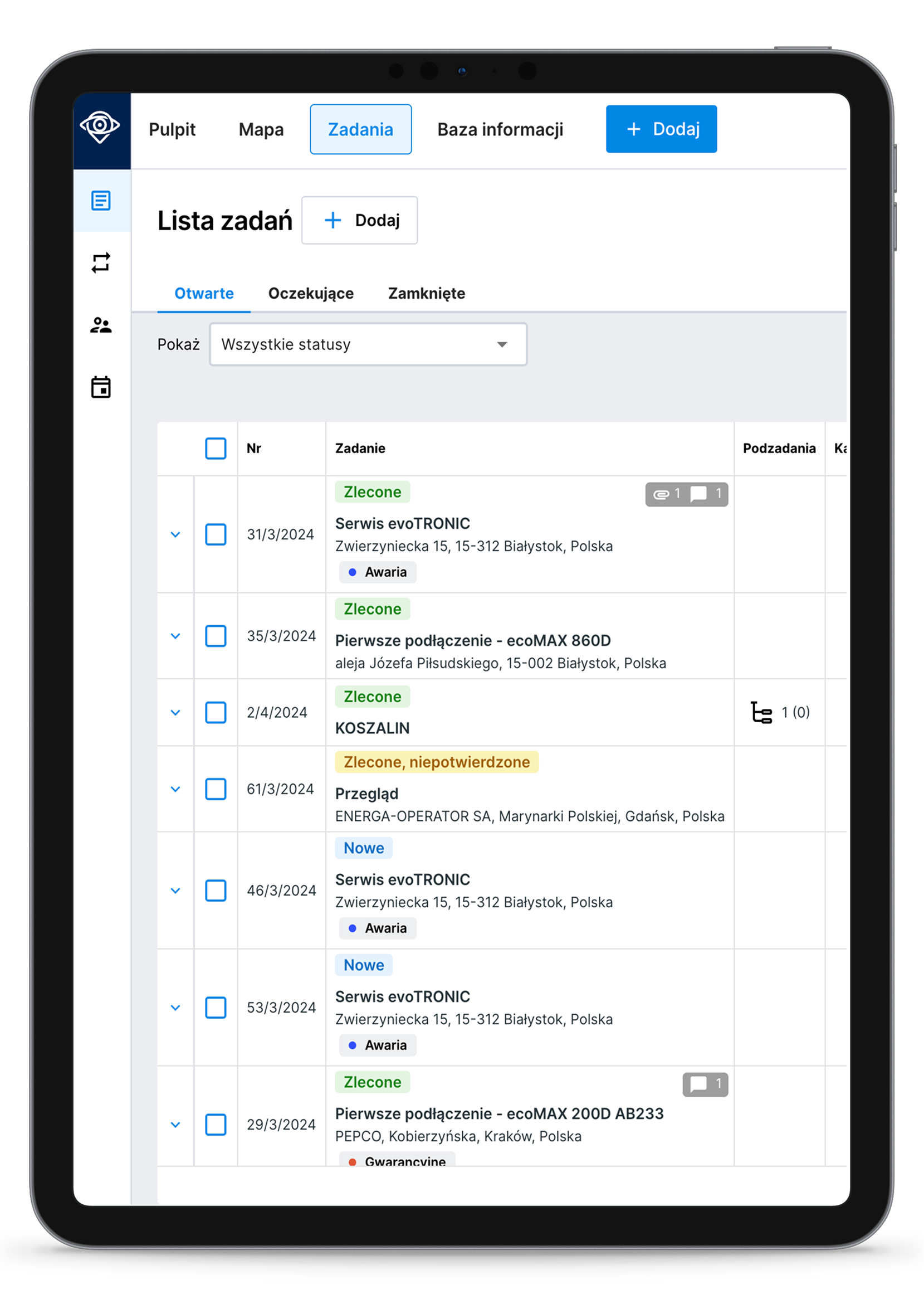 Locatick na tablecie